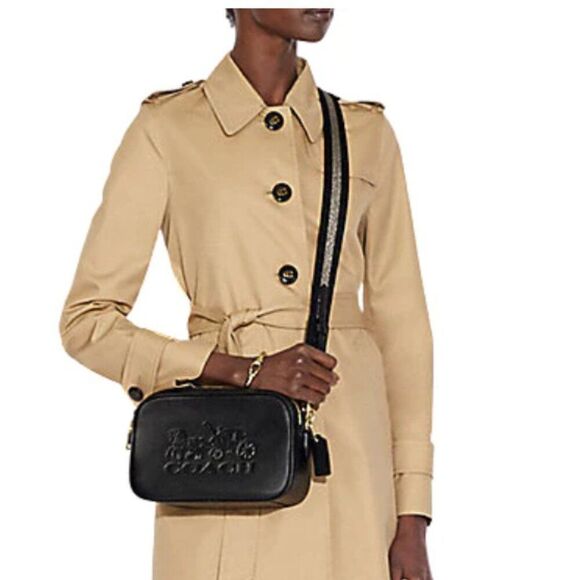 Coach Crossbody Bag Purse Handbag Leather Embossed Horse & Carriage Jes Pebbled - Picture 2 of 16